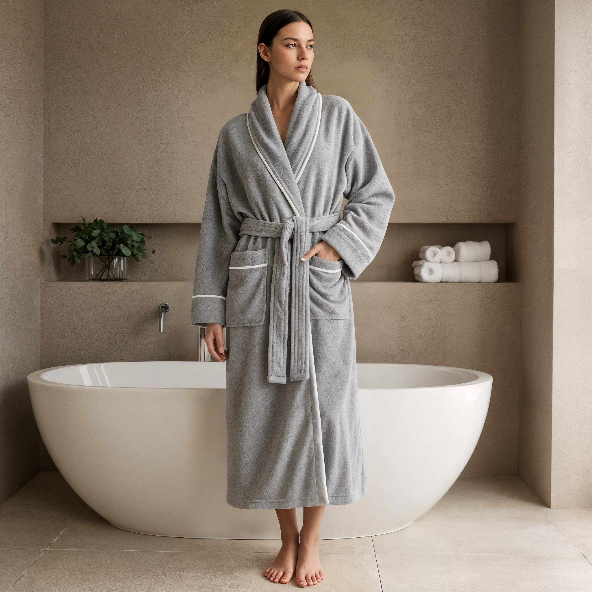 Ultra-Plush Serenity Robe - Soft Grey - Softnss