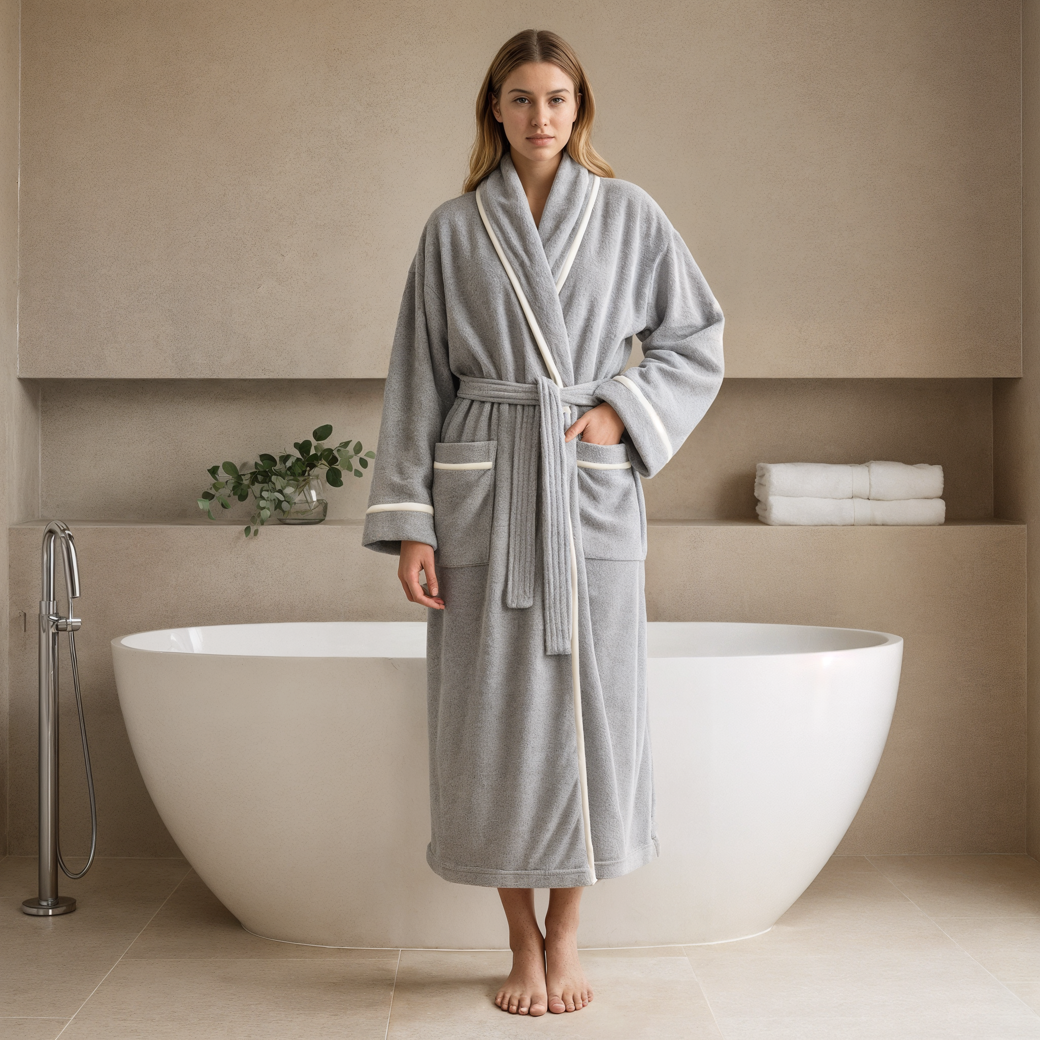 Ultra-Plush Serenity Robe - Soft Grey - Softnss
