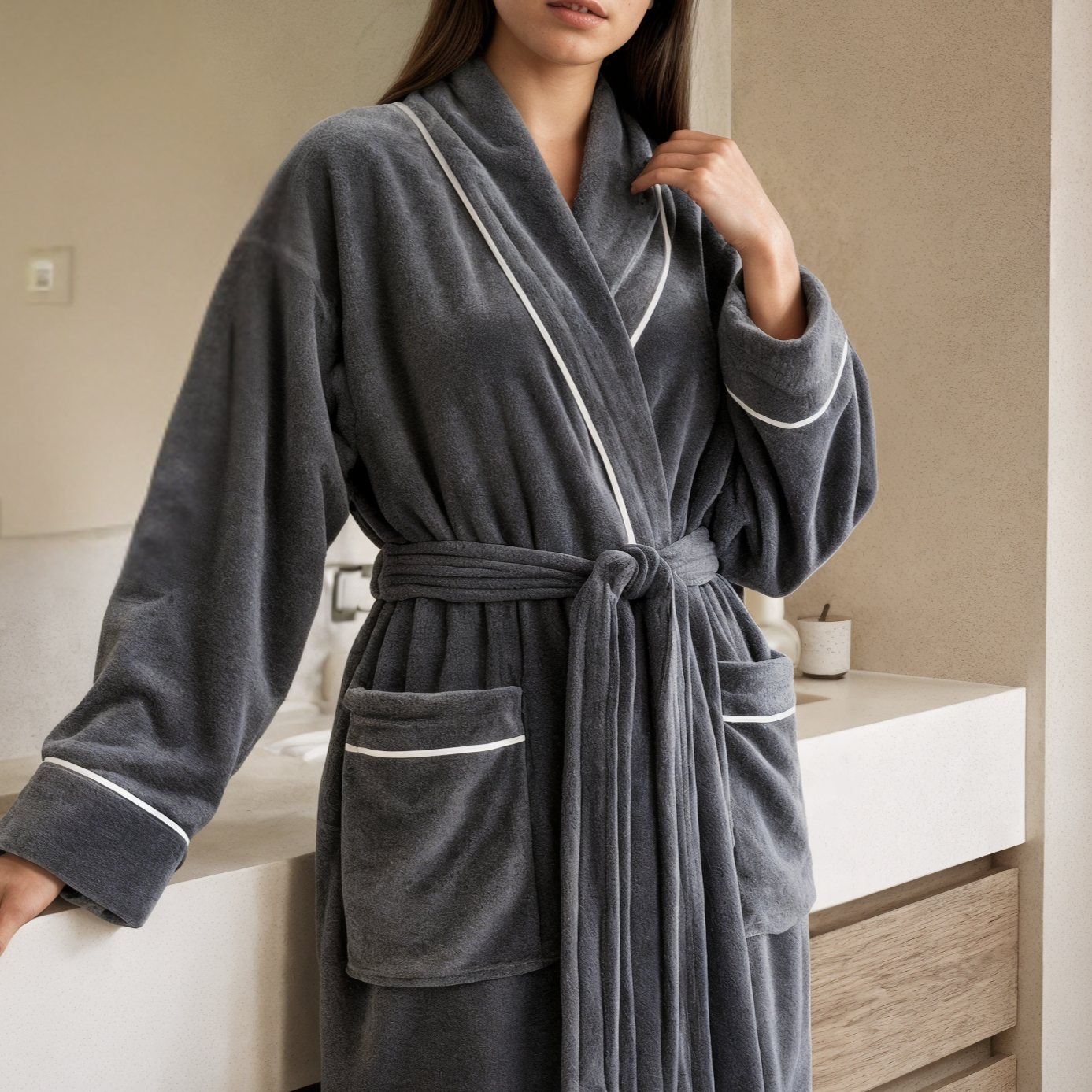 Ultra-Plush Serenity Robe - Deep Grey - Softnss