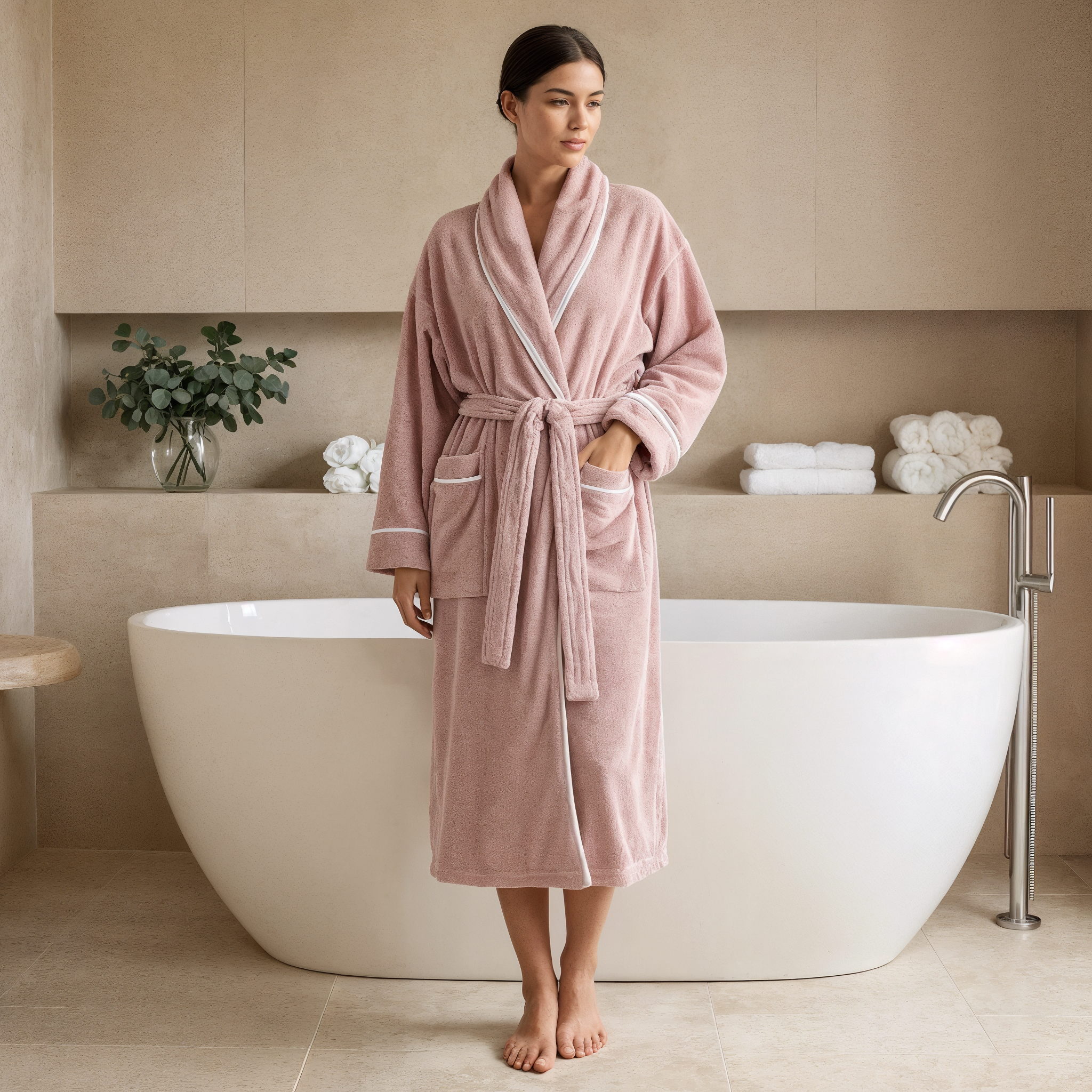 Ultra-Plush Serenity Robe - Rose Pink - Softnss