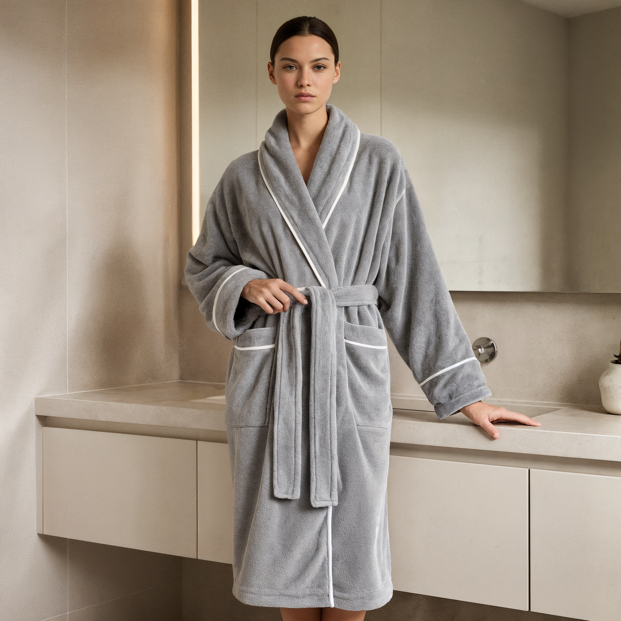Ultra-Plush Serenity Robe - Soft Grey - Softnss