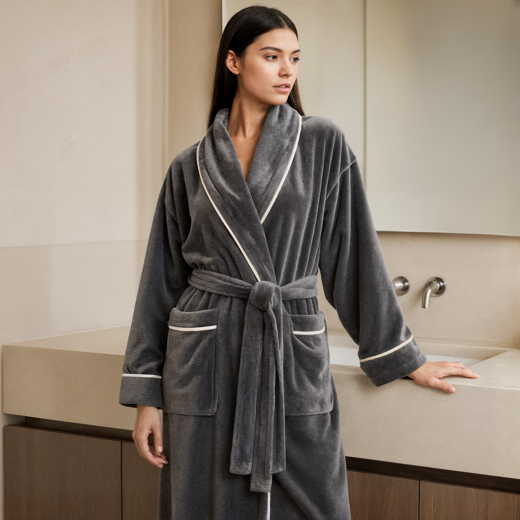 Ultra-Plush Serenity Robe - Deep Grey - Softnss