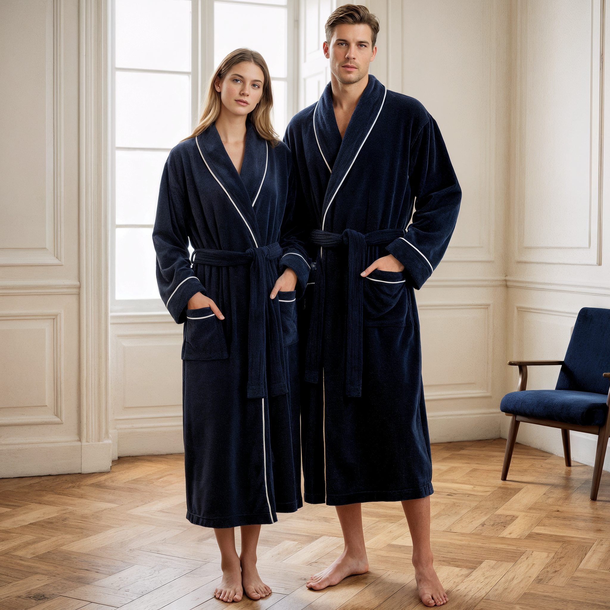 Ultra-Plush Serenity Robe - Navy Blue - Softnss